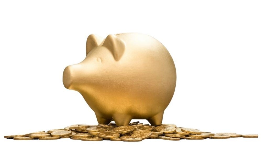 piggy bank with coins
